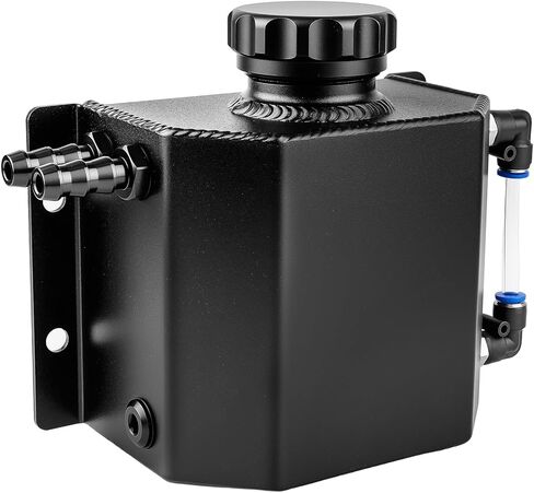 Coolant Overflow Tank, Aluminum Coolant Reservoir Tank, 1L Universal Reservoir Expansion Tank, Black in Kuwait
