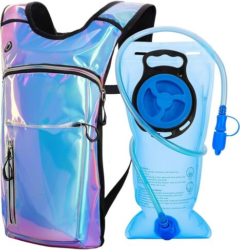 Hydration Backpack, Water Backpack with 2L Hydration Bladder, Rave Backpack Hydration Pack, Festival Essential for Raves, Hiking, Cycling, Climbing, Running, Outdoor, Camping and More in Kuwait
