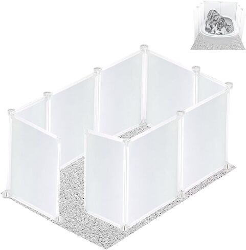 Pet Litter Box Enclosure Splash Guard,DIY Extra Large 26'x26'x17' Cat Litter Box Shields for Open Top Litter Pan.Small Animal Pen for Hamsters, Guinea Pig，etc.(Litter Box Not Included) in Saudi Arabia