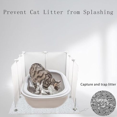 Pet Litter Box Enclosure Splash Guard,DIY Extra Large 26'x26'x17' Cat Litter Box Shields for Open Top Litter Pan.Small Animal Pen for Hamsters, Guinea Pig，etc.(Litter Box Not Included) in Saudi Arabia