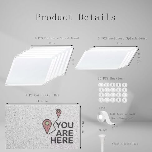 Pet Litter Box Enclosure Splash Guard,DIY Extra Large 26'x26'x17' Cat Litter Box Shields for Open Top Litter Pan.Small Animal Pen for Hamsters, Guinea Pig，etc.(Litter Box Not Included) in Saudi Arabia