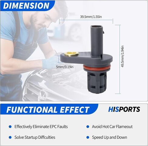 HiSport Engine Camshaft Position Sensor Compatible with Chevrolet Aveo 2009-2011,Aveo5 2009-2011,Cruze 2010-2015,Cruze Limited 2016,Sonic 2012-2018,Trax 2013-2018; Pontiac G3 2009-2010,G3 Wave CAM295 in Saudi Arabia
