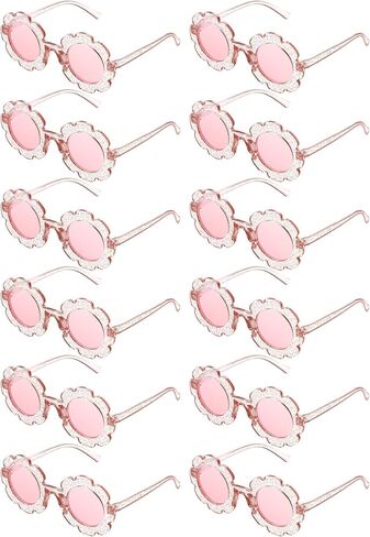 Geyoga 12 Pcs Kids Flower Sunglasses Colored Round Flower Glasses Cute Girls Baby Sunglasses for Outdoor Party Beach Eyewear in Saudi Arabia