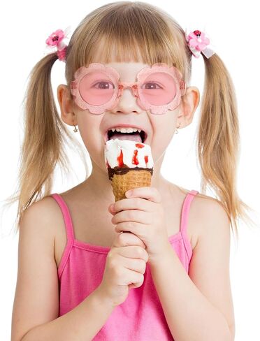Geyoga 12 Pcs Kids Flower Sunglasses Colored Round Flower Glasses Cute Girls Baby Sunglasses for Outdoor Party Beach Eyewear in Saudi Arabia