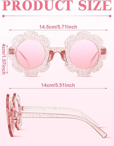 Geyoga 12 Pcs Kids Flower Sunglasses Colored Round Flower Glasses Cute Girls Baby Sunglasses for Outdoor Party Beach Eyewear in Saudi Arabia