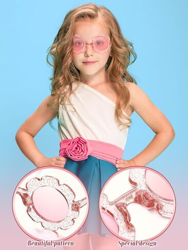 Geyoga 12 Pcs Kids Flower Sunglasses Colored Round Flower Glasses Cute Girls Baby Sunglasses for Outdoor Party Beach Eyewear in Saudi Arabia