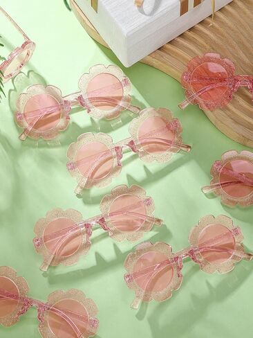 Geyoga 12 Pcs Kids Flower Sunglasses Colored Round Flower Glasses Cute Girls Baby Sunglasses for Outdoor Party Beach Eyewear in Saudi Arabia
