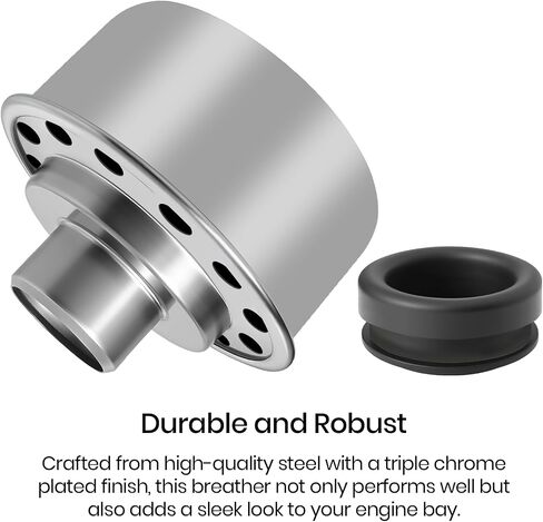 (2-Pack) Calvana Round Push-In Breather with 1" Tube for 1-1/4" Hole in Valve Cover, Includes Grommet, Compatible with Spectre 4276, Fits SBC, BBC, SBF, 327, 350, 302, 454, and 502 in Saudi Arabia