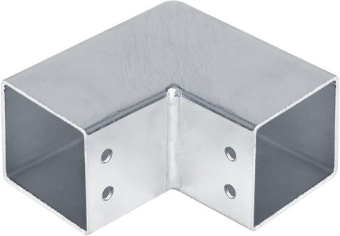 8 PCS 2"x 2" Square Tube Fittings - 2 Way Connector, L Shape 90 Degree Square Tube Joints Elbow Corner Connector Fence Guardrail End Rails Clamps for 50.8mm OD Square Tubing in Kuwait