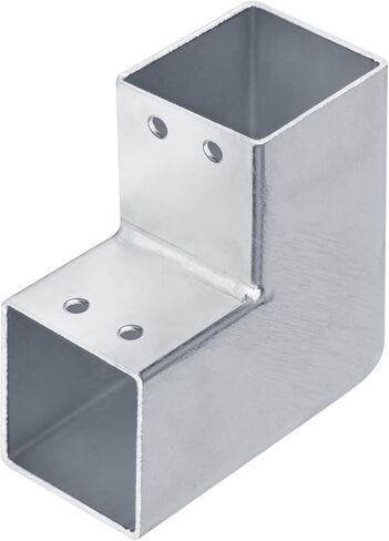 8 PCS 2"x 2" Square Tube Fittings - 2 Way Connector, L Shape 90 Degree Square Tube Joints Elbow Corner Connector Fence Guardrail End Rails Clamps for 50.8mm OD Square Tubing in Kuwait