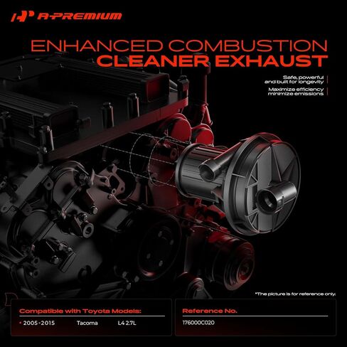 A-Premium Secondary Air Injection Smog Pump Compatible with 2005-2015 Toyota Tacoma L4 2.7L, Replace# 176000C020 in Saudi Arabia