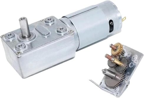 JGY-395 DC Worm Gear Motor, 12V/24V, Self-Locking Reduction Gearbox, High-Torque Output, Compact Design (201 RPM 24V) in Saudi Arabia