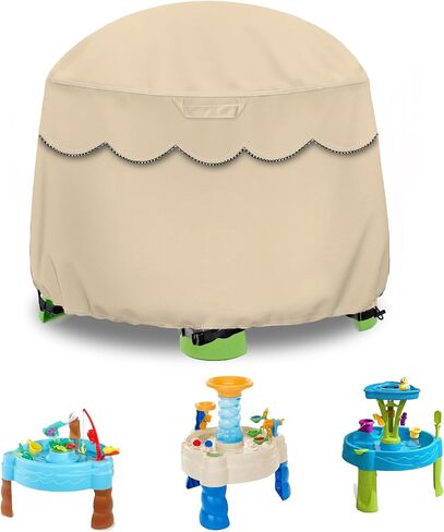 Kids Water Table Cover Pet Home Fit Step2 Rain Showers Splash Pond Water Table, Waterproof Dust Proof Outdoor Toys Cover-Cover only orbicular 34"Dx20"H in Saudi Arabia