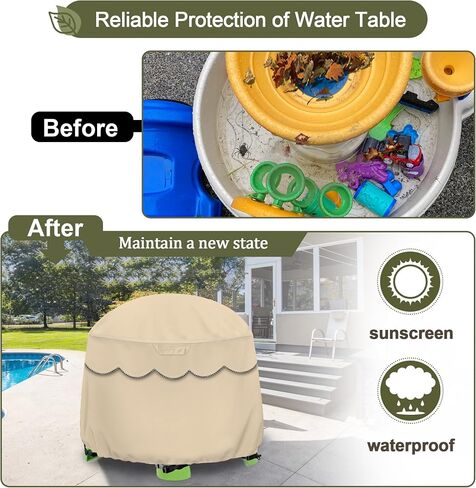 Kids Water Table Cover Pet Home Fit Step2 Rain Showers Splash Pond Water Table, Waterproof Dust Proof Outdoor Toys Cover-Cover only orbicular 34"Dx20"H in Saudi Arabia