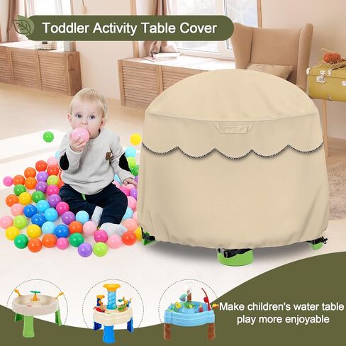 Kids Water Table Cover Pet Home Fit Step2 Rain Showers Splash Pond Water Table, Waterproof Dust Proof Outdoor Toys Cover-Cover only orbicular 34"Dx20"H in Saudi Arabia