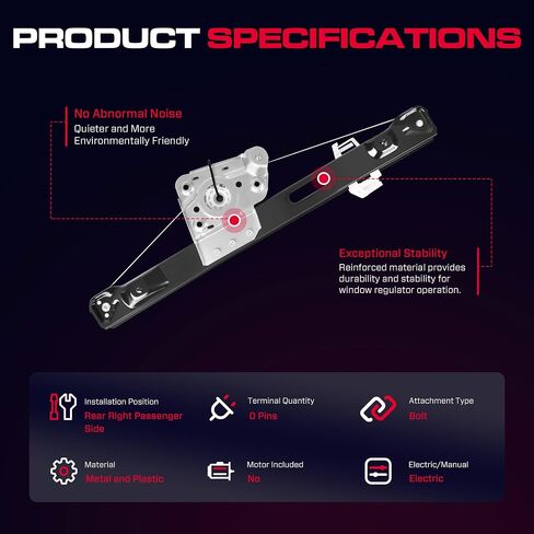 Rear Passenger Side Power Window Regulator Without Motor Fit for BMW E90 E91 323i 325i 325xi 328i 328xi 330i 330xi 335d 335i 335xi, 749-469 in Saudi Arabia
