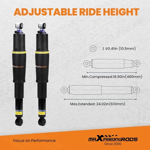 maXpeedingrods 2PCS Rear Air Shocks Suspension Struts for Cadillac Escalade for Chevy Tahoe Suburban 1500 for GMC Yukon 2000-2014 25979391 25979393 25979394 Black in Saudi Arabia