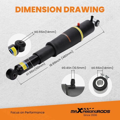 maXpeedingrods 2PCS Rear Air Shocks Suspension Struts for Cadillac Escalade for Chevy Tahoe Suburban 1500 for GMC Yukon 2000-2014 25979391 25979393 25979394 Black in Saudi Arabia
