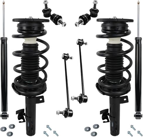 Detroit Axle - 8pc Struts Shocks Kit for 2004-2009 Mazda 3, 2006-2010 Mazda 5, 2 Front Struts & Coil Spring 2 Rear Shock Absorbers 4 Front Rear Sway Bar Links 2005 2007 2008 Replacement Suspension in Saudi Arabia