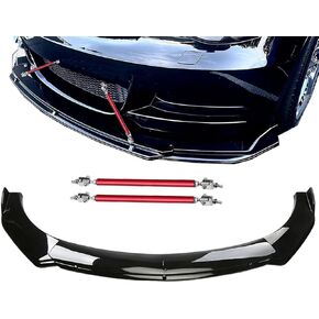 Universal Front Bumper Lip Body Kit Spoiler with Strut Rod Tie Support Bars 8"-11" in Saudi Arabia
