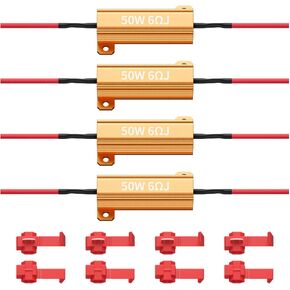 4Pcs 50W 6ohm Load Resistors for LED Turn Signals - Led Load Resistor Kit, Fix LED Bulb Hyper Flash, Fast Turn Signal Blinking Error Code, Durable Heat-Resistant Design (Gets Hot During Use) (4) in Saudi Arabia