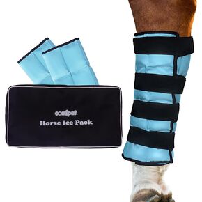 Gel Horse Ice Pack, Reusable Cooling Horse Leg Wrap for Injury, Full Coverage Leg Ice Boot Cold Pack for Hock, Knee, Legs, Boots and Hooves | Horse Tack in Kuwait