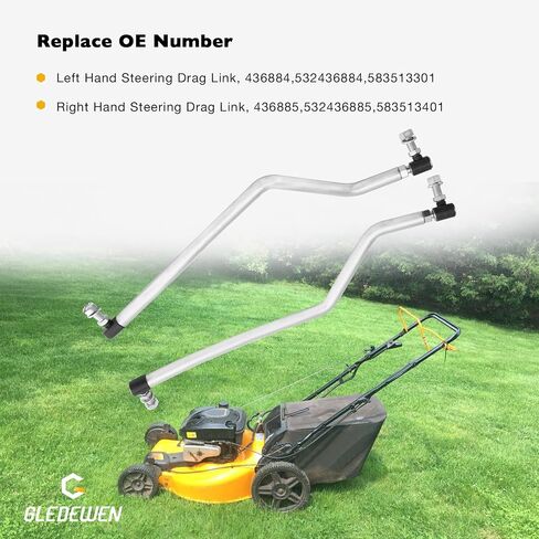 Gledewen Adjustable LH/RH Steering Drag Link Set Fit 436884 & 436885,Compatible with Husqvarna Craftsman AYP Poulan Pro Jonsered Lawn Mower Replace# 532436884 532436885 583513301 & 583513401 in Saudi Arabia