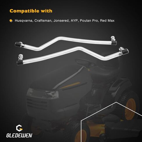 Gledewen Adjustable LH/RH Steering Drag Link Set Fit 436884 & 436885,Compatible with Husqvarna Craftsman AYP Poulan Pro Jonsered Lawn Mower Replace# 532436884 532436885 583513301 & 583513401 in Saudi Arabia