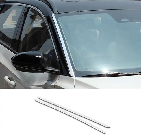 ملحقات السيارات تناسب Hyundai Tucson 2024 2023 2022 الأمامية الزجاج الأمامي غطاء الشريط الزخرفي القطع (Chrome) 2pcs الفولاذ المقاوم للصدأ in Saudi Arabia