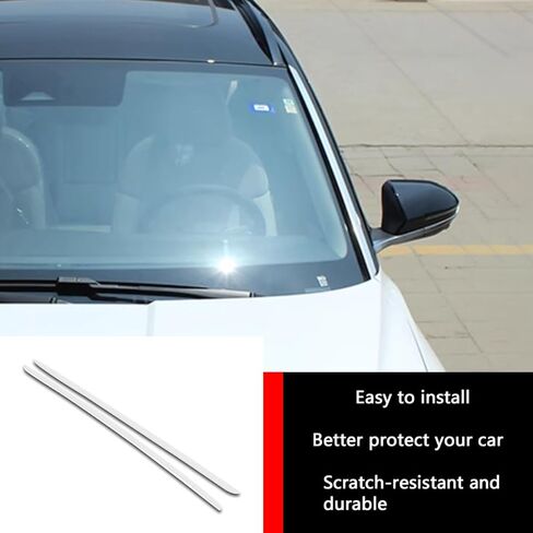 ملحقات السيارات تناسب Hyundai Tucson 2024 2023 2022 الأمامية الزجاج الأمامي غطاء الشريط الزخرفي القطع (Chrome) 2pcs الفولاذ المقاوم للصدأ in Saudi Arabia