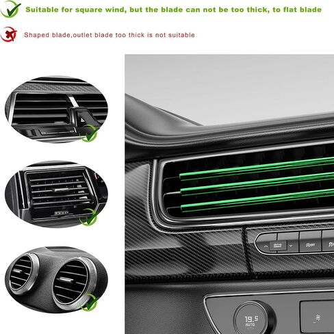 20 PCS Car Air Conditioner Decoration Strip, Waterproof Car Vent Outlet Grille Modeling Trim Strip Line, Bendable Decorative Car Interior DIY Filler Insert Strips for Vehicles (Shiny Green) in Saudi Arabia