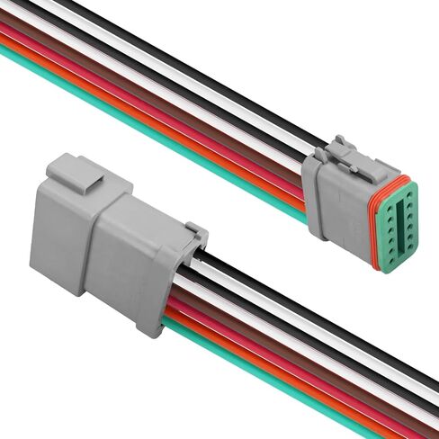 Jrready ST9035-04-05 Deutsch 4 Wire DT Connecors Kit 14Awg (UL3266) ، رمادي IP68 مكافحة المياه الكهربائية 4 دبوس من الذكور والأنثى موصل تسخير الأسلاك مع الخفياء ، لقارب شاحنة السيارة ، 5 مجموعات in Kuwait