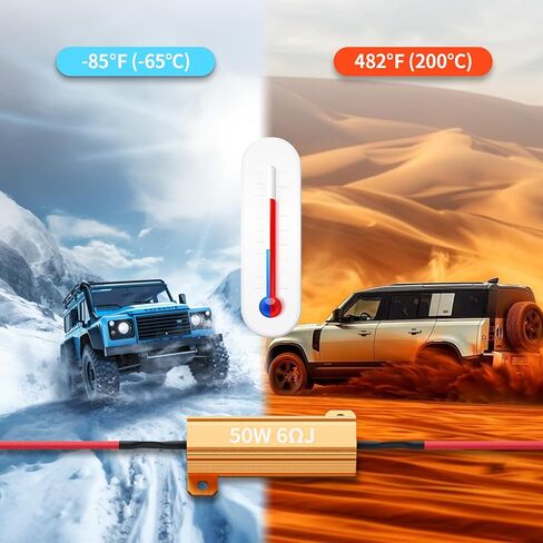 4pcs 50w 6ohm مقاومات تحميل لإشارات الدوران LED - مجموعة مقاوم تحميل LED ، إصلاح لمبة LED Hyper ، رمز خطأ في إشارة الإشارة السريعة ، تصميم مقاوم للحرارة متين (يحصل على الساخنة أثناء الاستخدام) (4) in Saudi Arabia