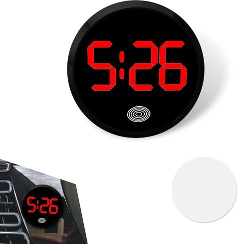 شاكاس سيارة الرقمية على مدار الساعة ، وقت LED Time Luminous Touch على مدار الساعة عالية الدقة ، جولة جولة ذاتية لسبائك الزخرفة الداخلية ، لمعظم السيارات المنزلية (أبيض) in Saudi Arabia
