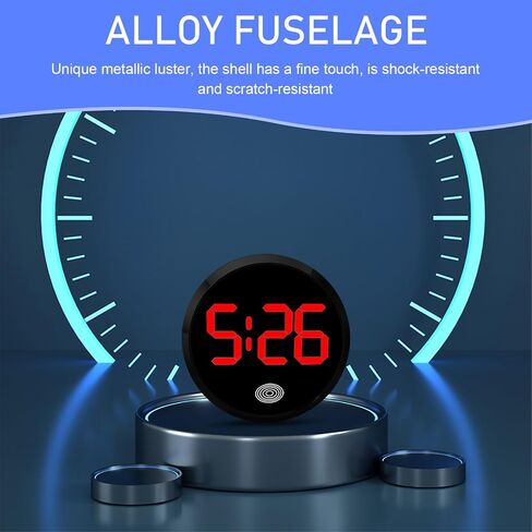 شاكاس سيارة الرقمية على مدار الساعة ، وقت LED Time Luminous Touch على مدار الساعة عالية الدقة ، جولة جولة ذاتية لسبائك الزخرفة الداخلية ، لمعظم السيارات المنزلية (أبيض) in Saudi Arabia