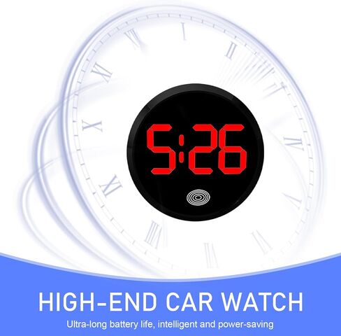 شاكاس سيارة الرقمية على مدار الساعة ، وقت LED Time Luminous Touch على مدار الساعة عالية الدقة ، جولة جولة ذاتية لسبائك الزخرفة الداخلية ، لمعظم السيارات المنزلية (أبيض) in Saudi Arabia
