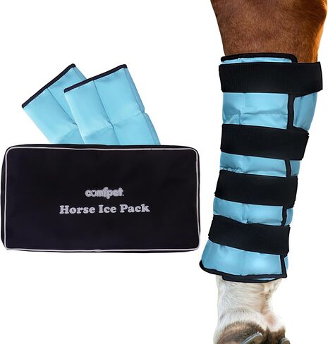 حزمة جل ثلج للحصان، لفافة ساق حصان تبريد قابلة لإعادة الاستخدام للإصابة، حزمة باردة لأحذية الثلج ذات تغطية كاملة للساق والركبة والساقين والأحذية والحوافر | تك الحصان in Kuwait