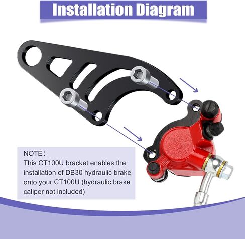 Mini Bike Hydraulic Brake Brake Bracket Bracket Bracket Pracket Pracket for Coleman CT100U Trail 100 98cc 3.0HP Minibike PowerSports Gas Plansbly Assemberations Probs Parts Black in Saudi Arabia