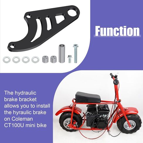 Mini Bike Hydraulic Brake Brake Bracket Bracket Bracket Pracket Pracket for Coleman CT100U Trail 100 98cc 3.0HP Minibike PowerSports Gas Plansbly Assemberations Probs Parts Black in Saudi Arabia