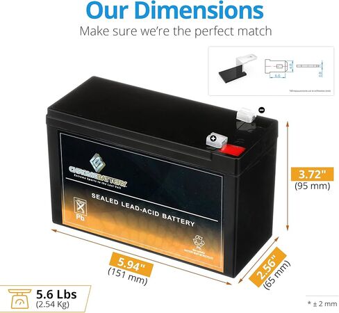 Chrome Battery 12V 7AH SLA Rechargeable Replacement Battery for UPS Back Up, Fish Finder, Electric Scooter, Go Kart, Quad, and More: 5.94 x 2.56 x 3.72, T1 Terminal, Pack of 2 in Saudi Arabia
