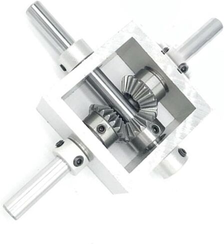 Miter Transmission 1pcs angle steer bevel bevel bevel one in اثنين من علبة التروس 90 درجة مضيئة مربع التروس 1: 1 ناقل الحركة إلى الأمام بعكس التناوب العكسي الأجنحة الميكانيكية (اللون: النوع 1 ، الحجم: in Saudi Arabia
