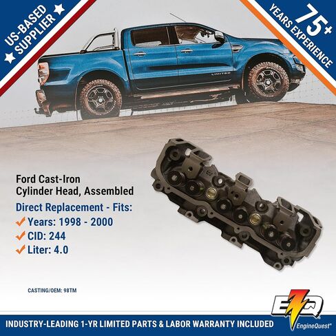 Cylinder Head for 4.0L V6 Engines 1998–2000 | Cast Iron OHV Replacement | Fits Pickup and SUV Models | Replaces 98TM 306-1706 in Saudi Arabia