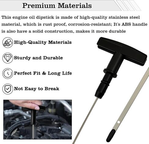 5086843ab مؤشر DIPSTICK زيت المحرك ، متوافق مع دودج رام 2500 3500 بيك آب 5.9L RAM 4000 ديزل 5.9L L6 محرك مستوى السوائل DIP STACK استبدال 5086844AA ، 921127 ، 921128 in Kuwait
