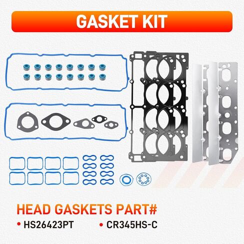 Upgrade MDS 5.7 HEMI Lifters Camshaft Kit with Head Gasket Set Compatible with Dodge Ram 1500 Durango, Chrysler Aspen 2009-2018 Replace# HS26423PT 53022263AF 53021726AD 53021726AE in Saudi Arabia