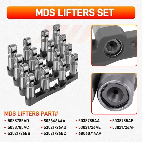 Upgrade MDS 5.7 HEMI Lifters Camshaft Kit with Head Gasket Set Compatible with Dodge Ram 1500 Durango, Chrysler Aspen 2009-2018 Replace# HS26423PT 53022263AF 53021726AD 53021726AE in Saudi Arabia