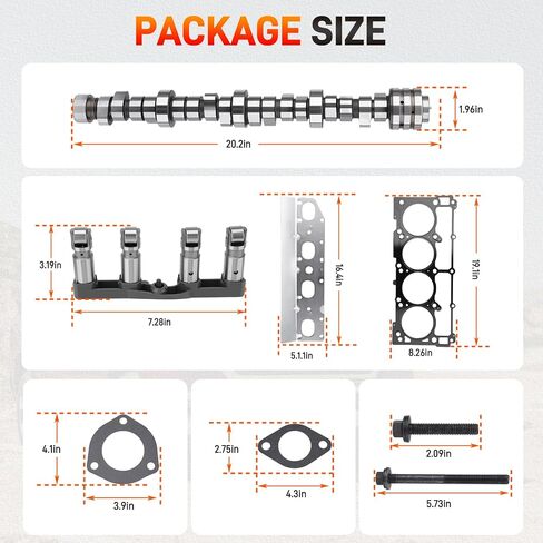 Upgrade MDS 5.7 HEMI Lifters Camshaft Kit with Head Gasket Set Compatible with Dodge Ram 1500 Durango, Chrysler Aspen 2009-2018 Replace# HS26423PT 53022263AF 53021726AD 53021726AE in Saudi Arabia