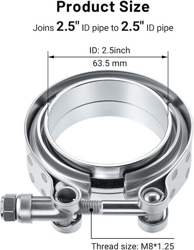 Evil Energy 4pcs v Band Clamp مع Flange Male Femane 304 Stainless Steel (2.5 ") in Saudi Arabia