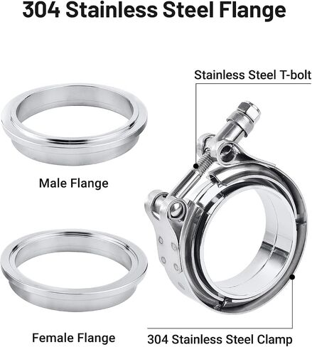 Evil Energy 4pcs v Band Clamp مع Flange Male Femane 304 Stainless Steel (2.5 ") in Saudi Arabia