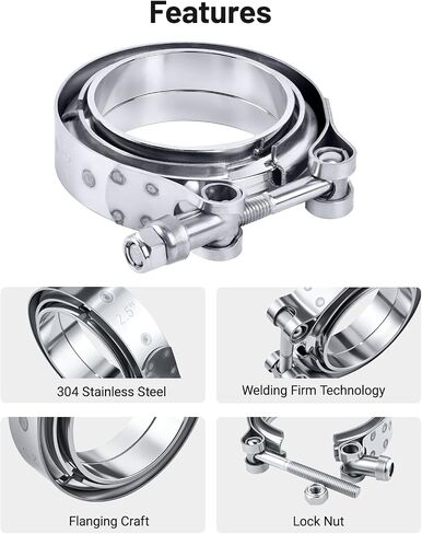 Evil Energy 4pcs v Band Clamp مع Flange Male Femane 304 Stainless Steel (2.5 ") in Saudi Arabia