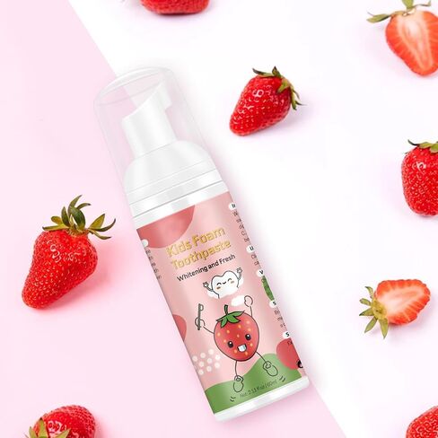 Foam Toothpaste Kids,Foaming Toothpaste Kids for U Shaped Toothbrush,Natural Formula Toothpaste,Deeply Cleaning Gums,Kids Oral Care Toothpaste, (Strawberry &Blueberry) in Kuwait